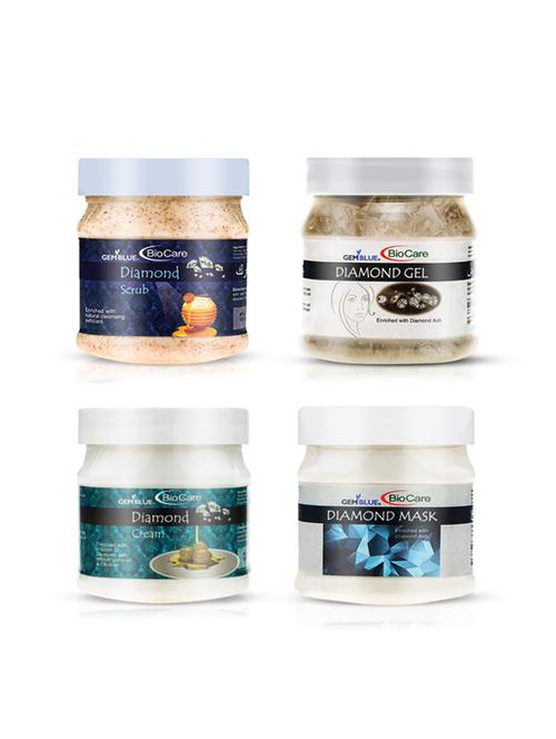 gemblue biocare diamond scrub, cream, mask & gel 500ml each pack of 4 - 17976588 - Very Small Image - 1