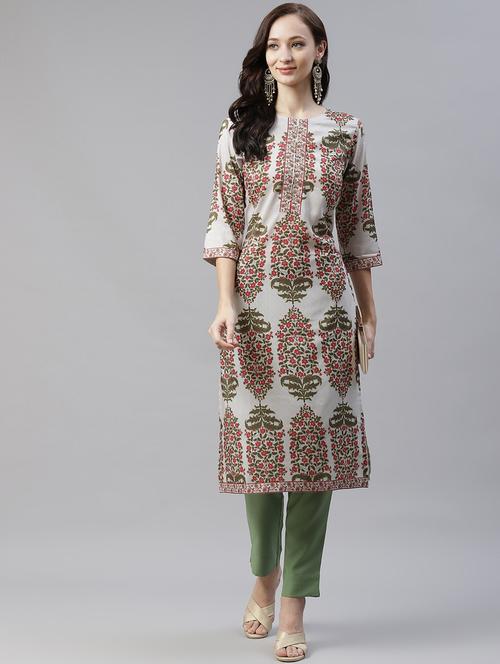 floral kurta pant set - 17977343 - Very Small Image - 1