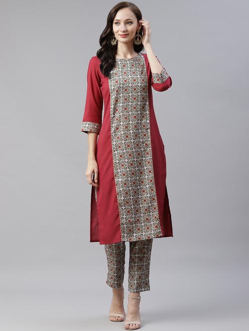 printed kurta pant set - 17977350 - Very Small Image - 1