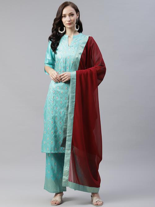 foil printed suit set - 17977359 - Very Small Image - 1