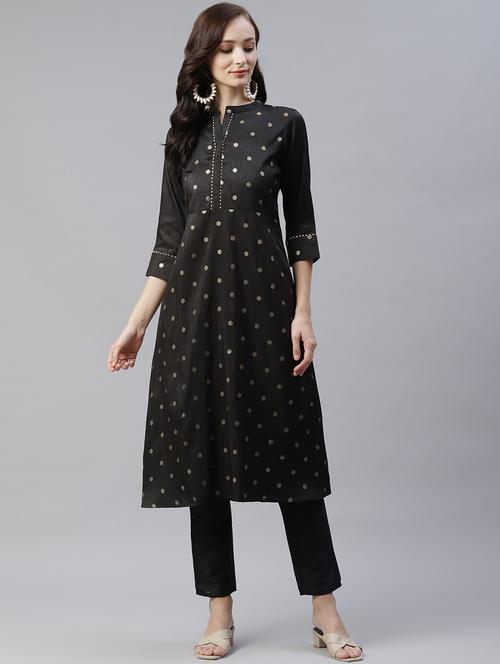 ethnic motifs kurta pant set - 17977405 - Very Small Image - 1