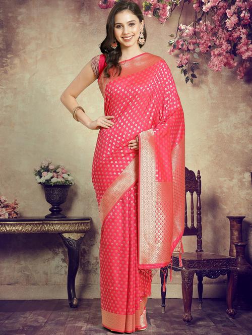 self design woven saree with blouse - 17977544 - Very Small Image - 1