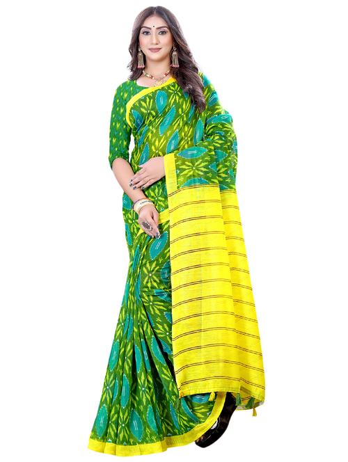 ikat printed saree with blouse - 17977622 - Very Small Image - 1