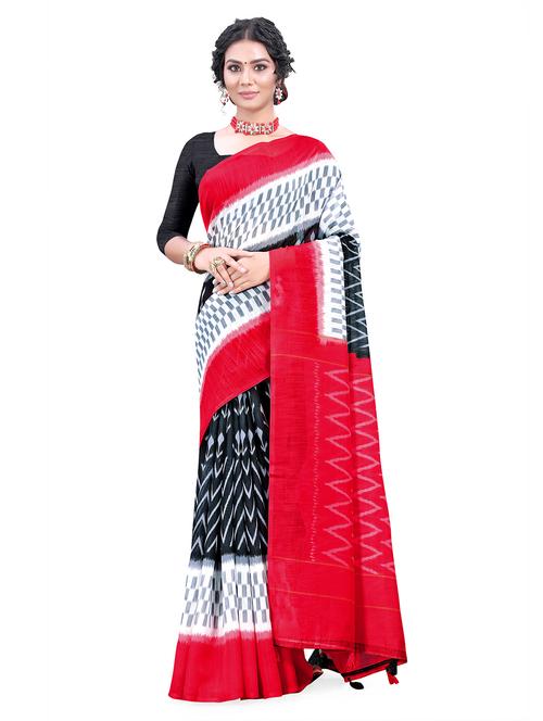 ikat printed saree with blouse - 17977625 - Very Small Image - 1