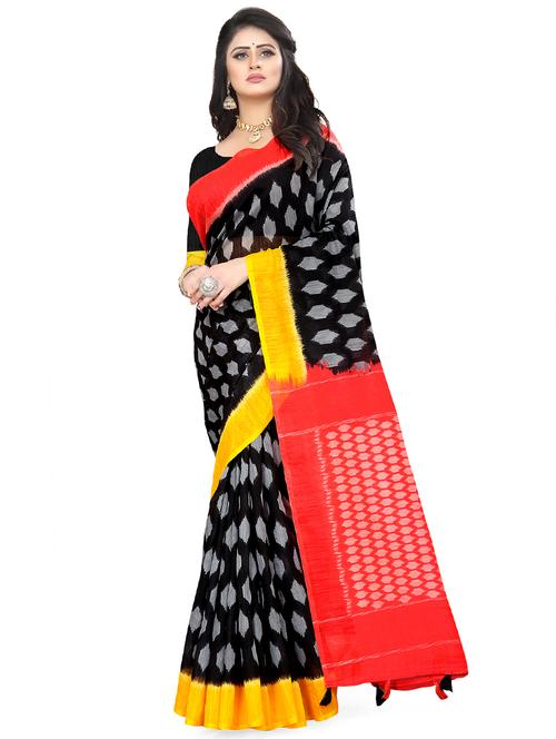 ikat printed saree with blouse - 17977633 - Very Small Image - 1