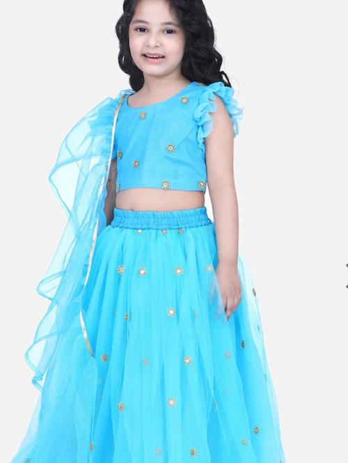 light blue net lehenga choli - 17979281 - Very Small Image - 1