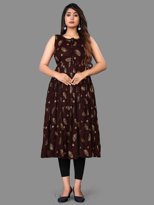 foil print a-line kurta - 17979947 - Very Small Image - 1