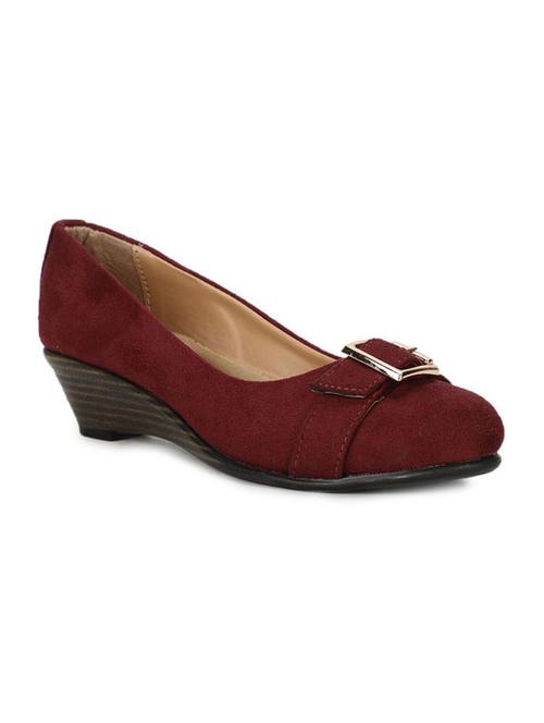 red pu slip on pumps - 17980116 - Very Small Image - 1