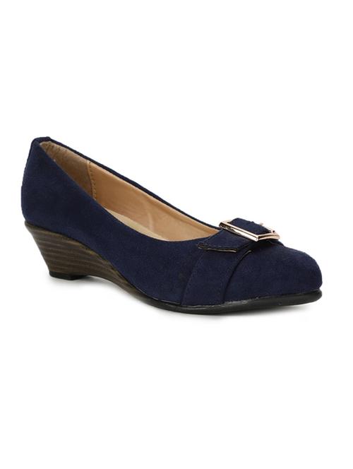 navy pu slip on pumps - 17980187 - Very Small Image - 1