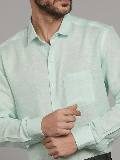 laidback linens mint green linen shirt - 17980452 - Very Small Image - 1