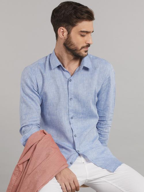 laidback linens premium linen denim blue - 17980461 - Very Small Image - 1