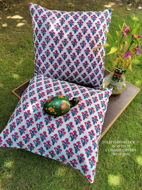tulip handblock cushion covers which are - 17980712 - Very Small Image - 1