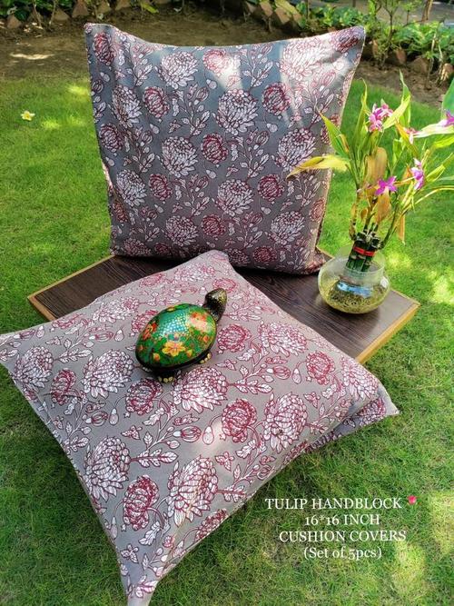tulip handblock cushion covers which are - 17980713 - Very Small Image - 1