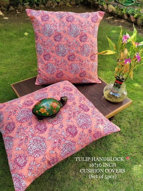 tulip handblock cushion covers which are - 17980714 - Very Small Image - 1