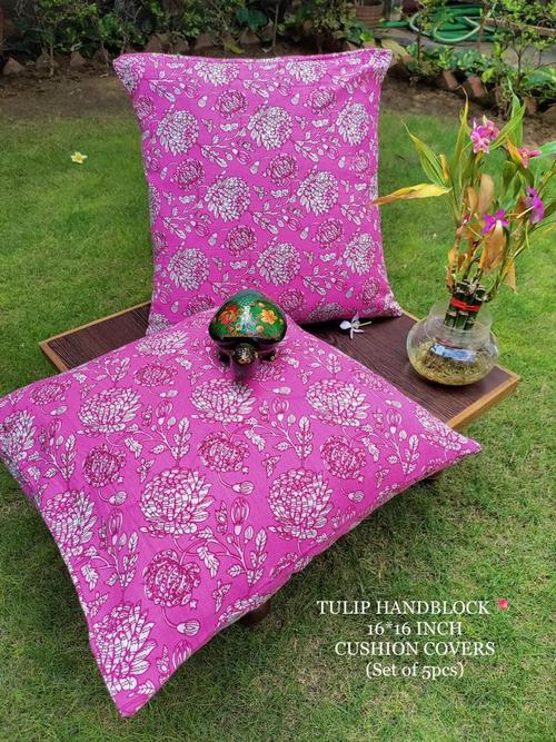 tulip handblock cushion covers which are - 17980715 - Very Small Image - 1
