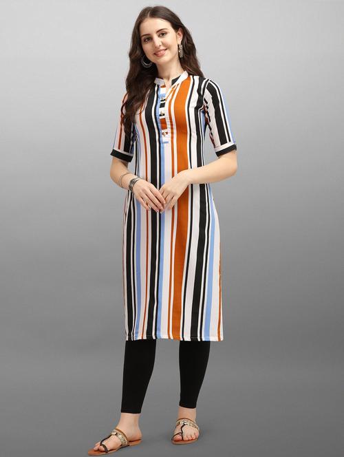 multi colored crepe straight kurta - 17980736 - Very Small Image - 1
