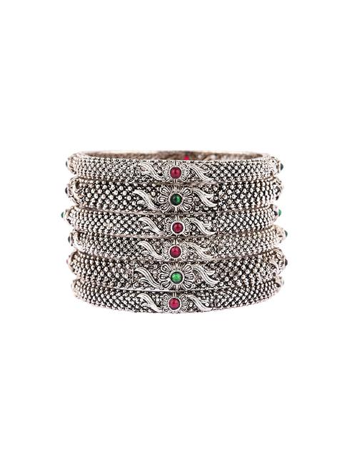 oxidized cubic zirconia crystal bangle (set of 6) - 17980816 - Very Small Image - 1