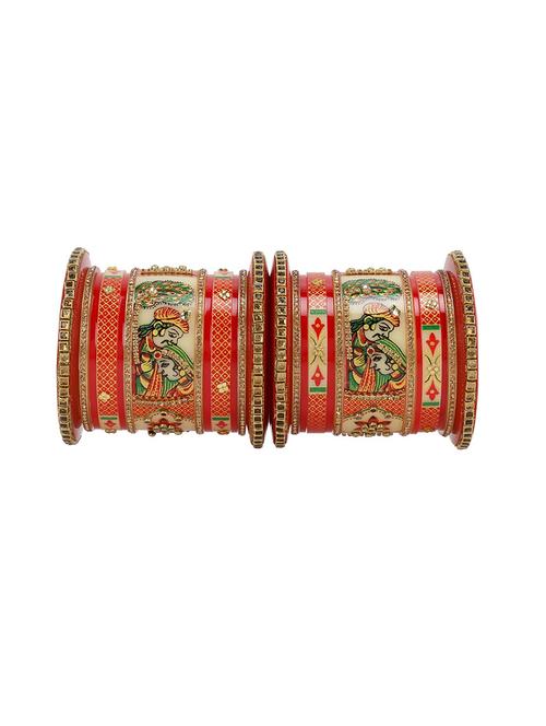 multi colored rajasthani handcrafted acrylic bangles set (18 pc) - 17980929 - Very Small Image - 1