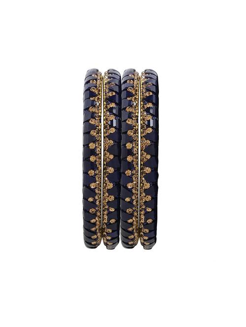 navy blue cubic zirconia crystal bangle (4 pc) - 17980937 - Very Small Image - 1