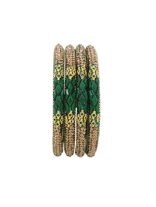 green cubic zirconia crystal bangle (6 pc) - 17980955 - Very Small Image - 1