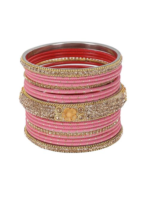 pink metal bangle set (set of 34) - 17981142 - Very Small Image - 1