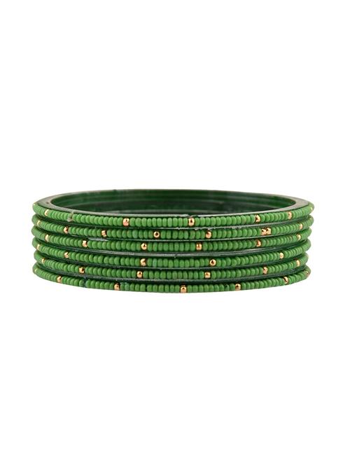 green beaded acrylic bangle (6 pc) - 17981172 - Very Small Image - 1