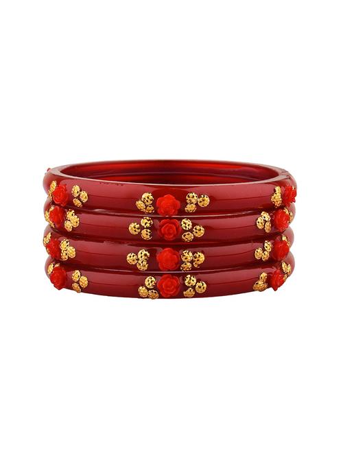 red acrylic bracelet bangle (4pc) - 17981178 - Very Small Image - 1