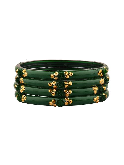 green floral acrylic bangle set (4pc) - 17981184 - Very Small Image - 1