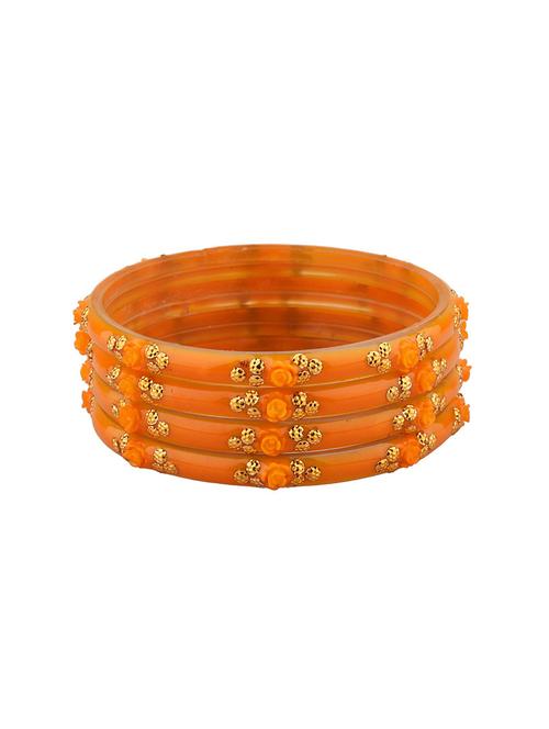 orange floral acrylic bangle set (4pc) - 17981186 - Very Small Image - 1