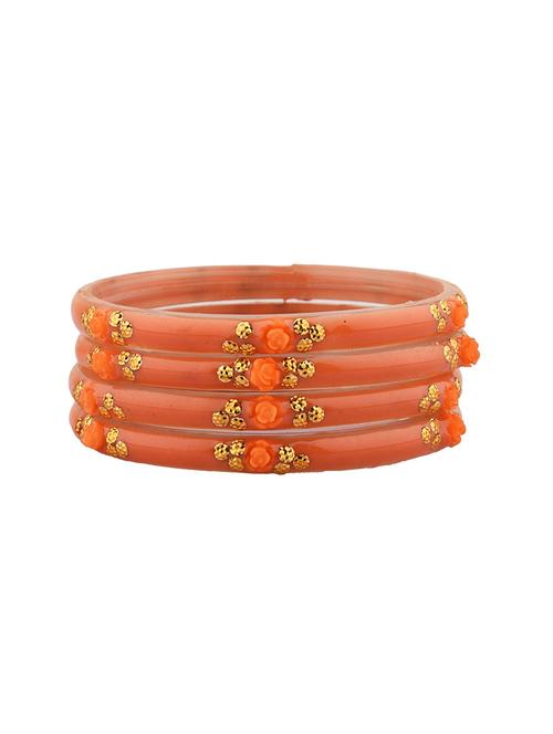 orange floral acrylic bangle set (4pc) - 17981188 - Very Small Image - 1