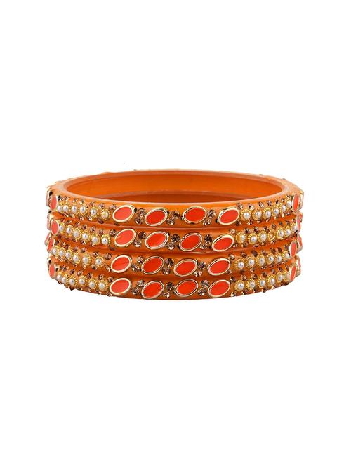 orange crystal acrylic bangle set (4pc) - 17981198 - Very Small Image - 1