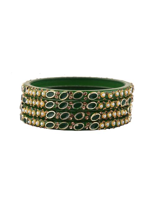 green crystal acrylic bangle set (4pc) - 17981202 - Very Small Image - 1