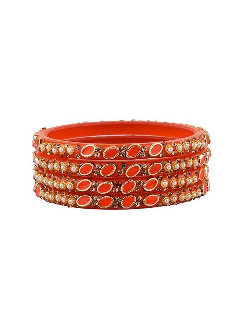 orange crystal acrylic bangle set (4pc) - 17981206 - Very Small Image - 1