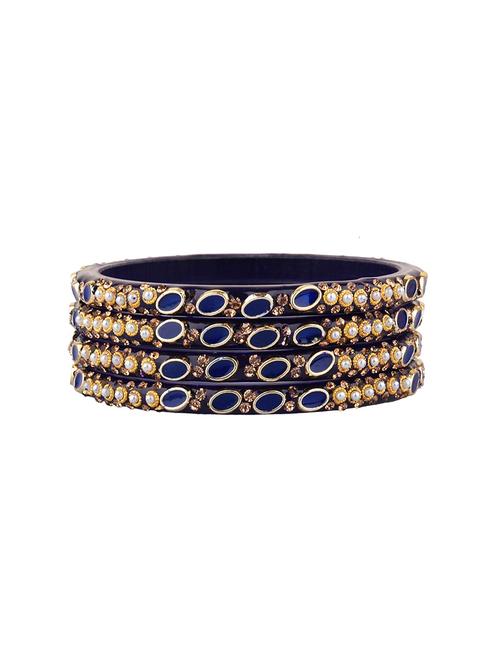 navy blue crystal acrylic bangle set (4pc) - 17981208 - Very Small Image - 1