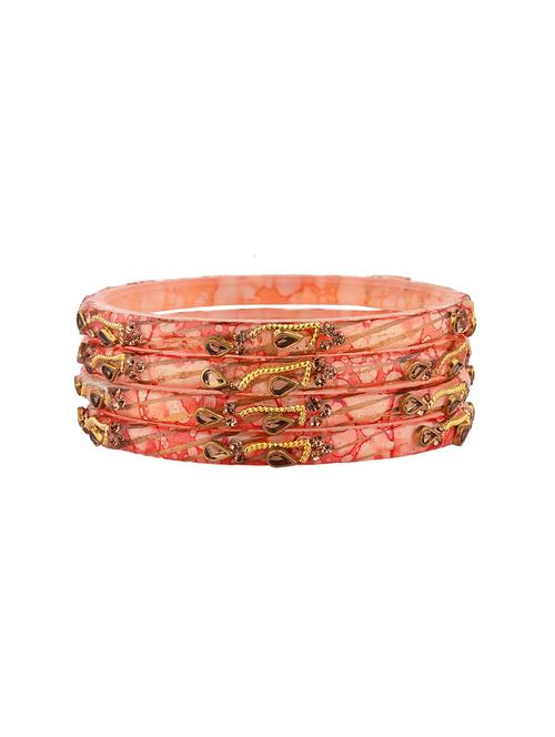 pink crystal acrylic bangle set (4pc) - 17981212 - Very Small Image - 1