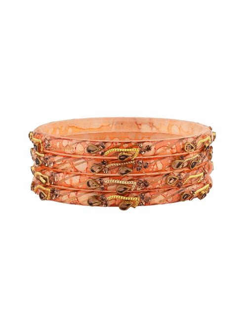 orange crystal acrylic bangle set (4pc) - 17981216 - Very Small Image - 1