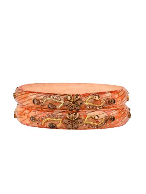 orange crystal acrylic bangle set (2pc) - 17981230 - Very Small Image - 1
