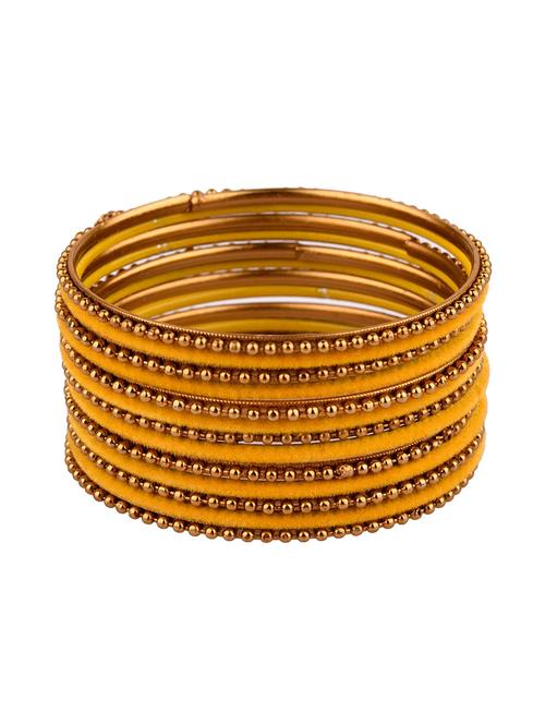 yellow velvet bangle set (set of 26) - 17981332 - Very Small Image - 1