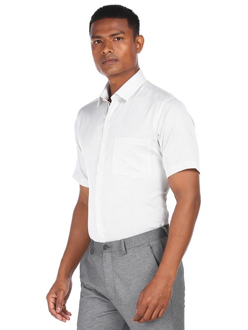 white printed formal shirt - 17981892 - Very Small Image - 1