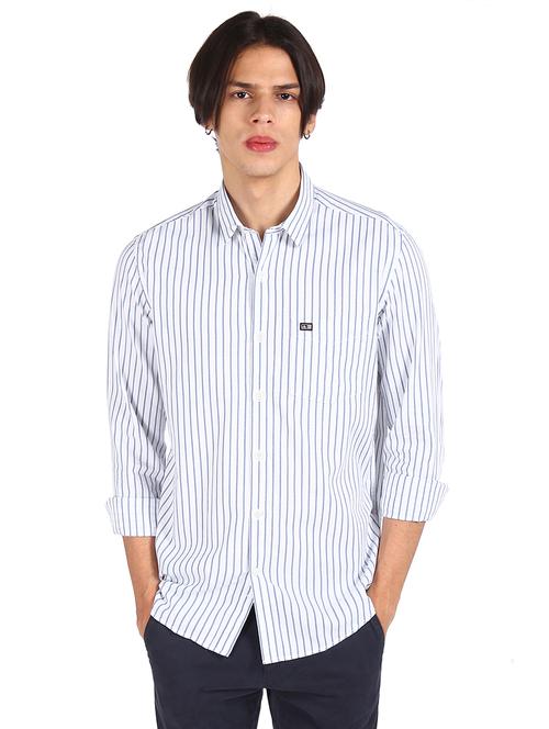 blue striped casual shirt - 17981954 - Very Small Image - 1