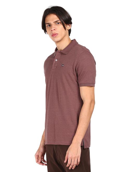 brown solid polo t-shirt - 17982140 - Very Small Image - 1