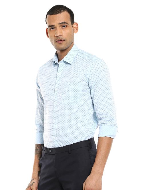 blue printed formal shirt - 17982230 - Very Small Image - 1