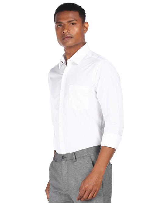white solid formal shirt - 17982240 - Very Small Image - 1