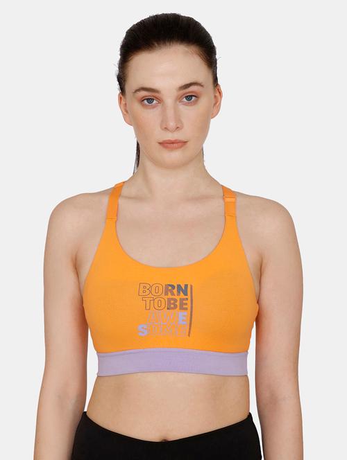 orange printed sports bra - 17982301 - Very Small Image - 1