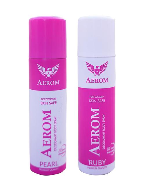 aerom pearl and ruby deodorant body spray for men and women, 300 ml (pack of 2) - 17982575 - Very Small Image - 1