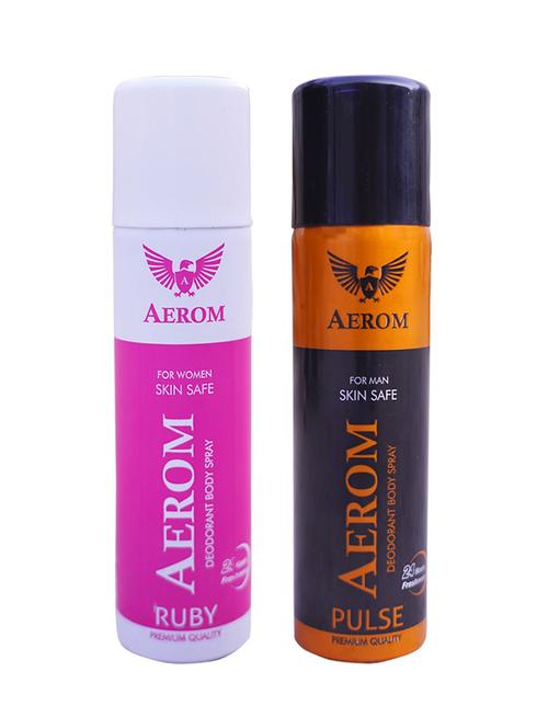 aerom ruby and pulse deodorant body spray for men and women, 300 ml (pack of 2) - 17982591 - Very Small Image - 1