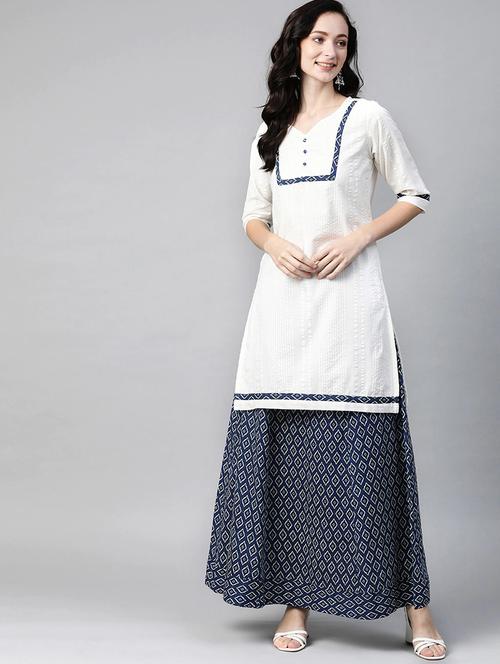 ikat print kurta skirt set - 17982690 - Very Small Image - 1