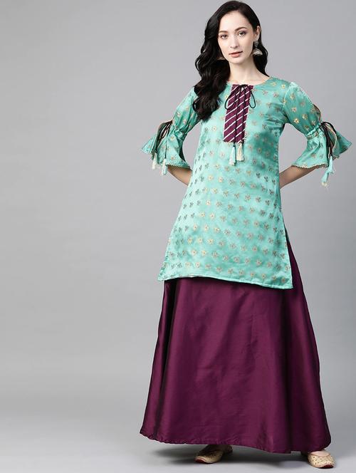 ethnic motifs kurta skirt set - 17982692 - Very Small Image - 1