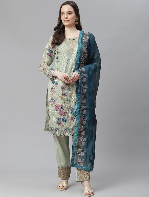 embroidered unstitched suit set - 17982697 - Very Small Image - 1
