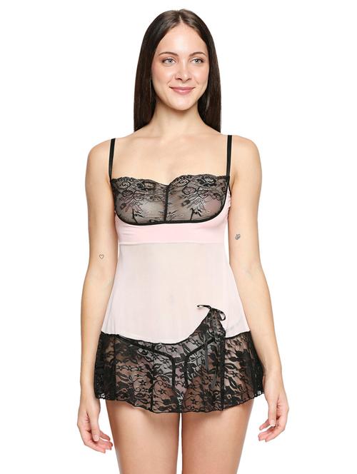 pink laced babydoll - 17982773 - Very Small Image - 1